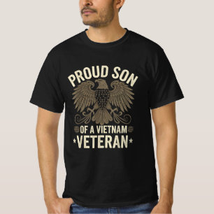 Vietnam Veteran Proud Son Distressed American USA T-Shirt