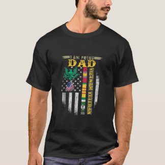 Vietnam Veteran US Flag Proud Dad Tees Men Kids Bo