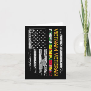 Vietnam Veteran Vintage Flag Memorial Patriotic Card