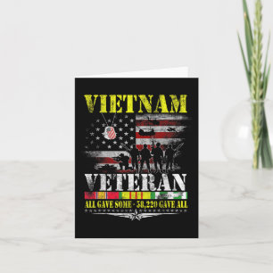 Vietnam Veteran Vintage Flag Memorial Veterans Card