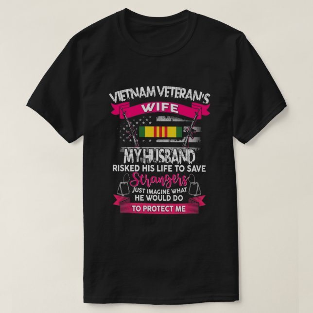 VIETNAM VETERAN WIFE PINK T-Shirt (Design Front)