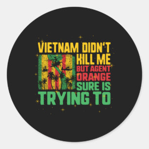 Vietnam Veterans Day Orange Agent Victims Retired  Classic Round Sticker