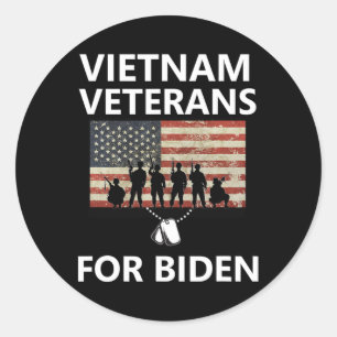 Vietnam Veterans For Joe Biden 2020 President Elec Classic Round Sticker