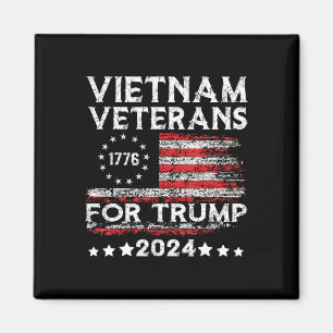 Vietnam Veterans For Trump 2025 American Flag 4th Magnet