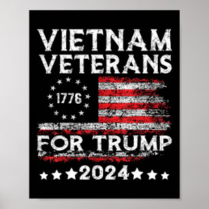 Vietnam Veterans For Trump 2025 American Flag 4th Poster