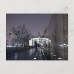 Vietnam Veterans Memorial with Lincoln Memorial Postcard