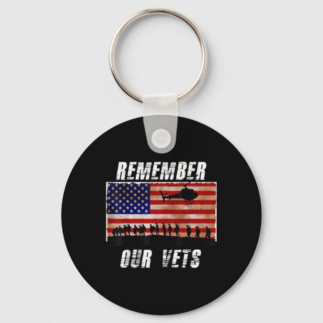 Vietnam Veterans Remember Our Vets Memorial Day T Key Ring (Front)