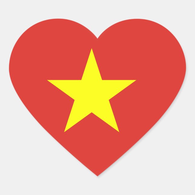 Vietnam (Vietnamese) Flag Heart Sticker (Front)
