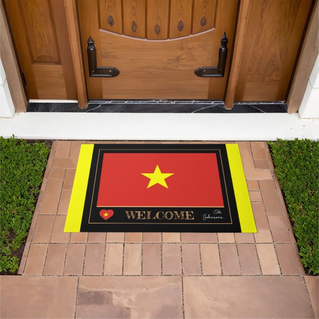Vietnam & Vietnamese Flag house mat/sports Welcome Doormat (Outdoor)