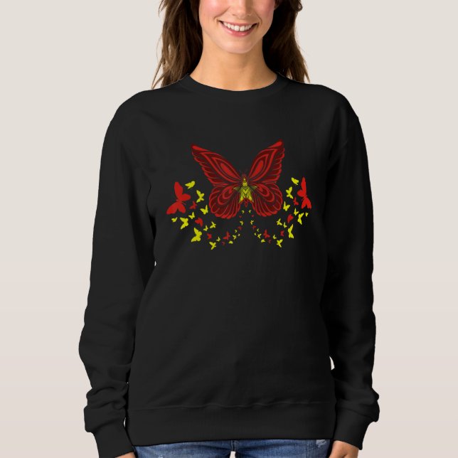 Vietnam Vietnamese Vietnam Flag Butterflies Sweatshirt (Front)