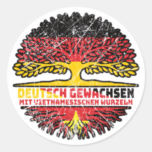 Vietnam Vietnamesisch Deutsch Deutschland Baum Classic Round Sticker