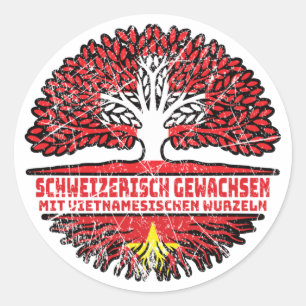 Vietnam Vietnamesisch Schweizer Schweiz Baum Classic Round Sticker