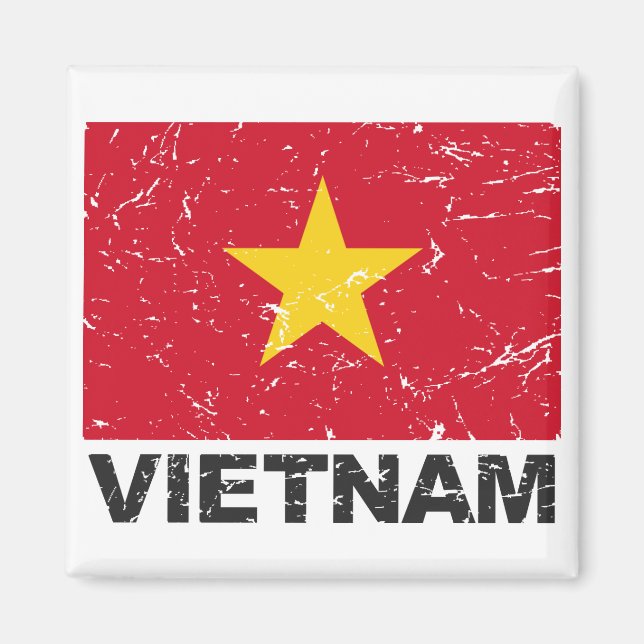 Vietnam Vintage Flag Magnet (Front)