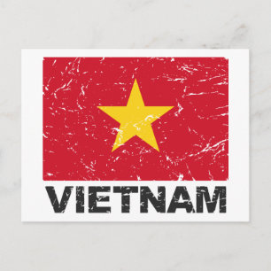 Vietnam Vintage Flag Postcard