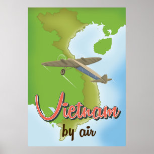 Vietnam vintage travel poster