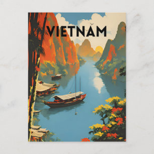 Vietnam Vintage Travel Poster Postcard