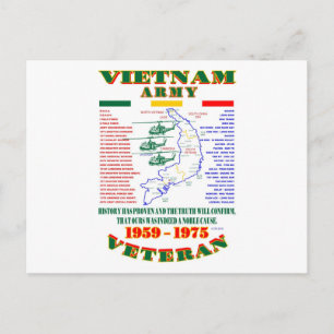 VIETNAM WAR. AMERICAN ARMY VETERAN POSTCARD