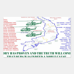 VIETNAM WAR. AMERICAN ARMY VETERAN RECTANGULAR STICKER