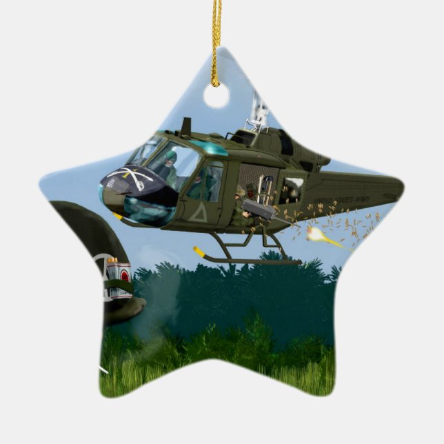Vietnam War Bell Huey. Ceramic Tree Decoration (Front)