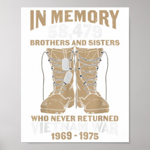 Vietnam War Combat Boots Dog Tag Veteran Poster