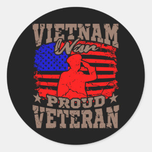VIETNAM WAR PROUD VETERAN American Veteran Gift Classic Round Sticker