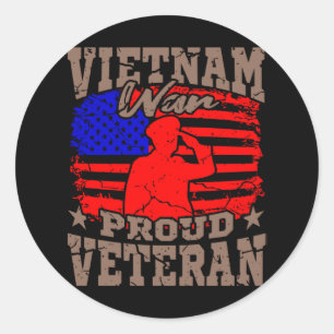 VIETNAM WAR PROUD VETERAN American Veteran Gift Classic Round Sticker