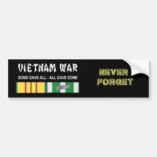VIETNAM WAR VET NEVER FORGET BUMPER STICKER