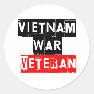 vietnam war veteran classic round sticker