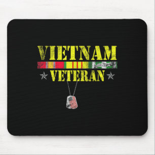 Vietnam War Veteran Dogtag Memorial Patriotic Mouse Pad