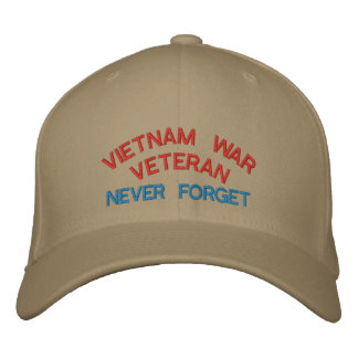 VIETNAM WAR VETERAN, NEVER FORGET EMBROIDERED HAT