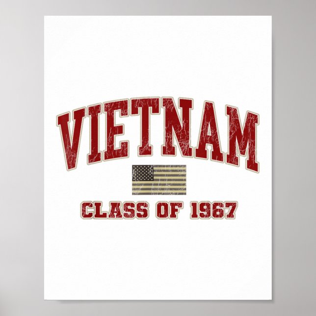 Vietnam War Veteran Shirt Military Cl Of 1967  Poster (Front)