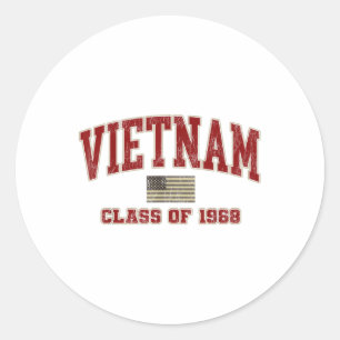 Vietnam War Veteran Shirt Military Cl Of 1968 Classic Round Sticker