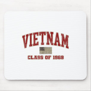 Vietnam War Veteran Shirt Military Cl Of 1968 Mouse Pad