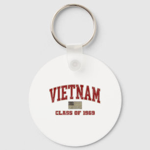 Vietnam War Veteran Shirt Military Cl Of 1969 Key Ring