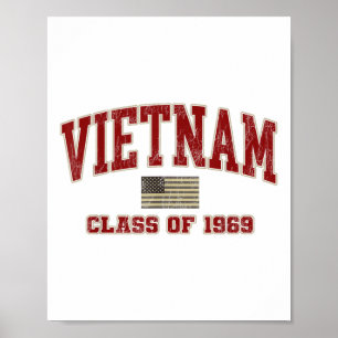 Vietnam War Veteran Shirt Military Cl Of 1969  Poster
