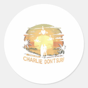 Vietnam War Vintage Sunset - Clic Charlie Dont Sur Classic Round Sticker