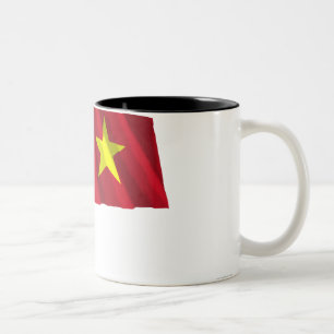 Vietnam Waving Flag Two-Tone Coffee Mug