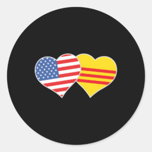 Vietnamese American Flag Usa South Vietnam Flag He Classic Round Sticker