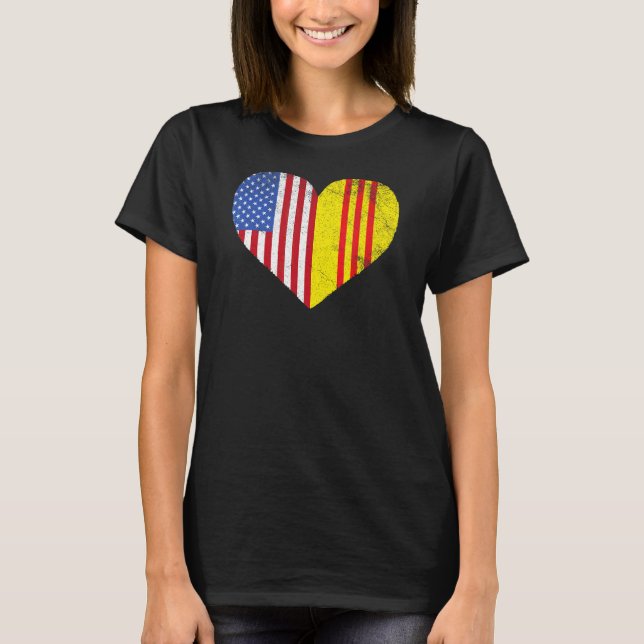 Vietnamese American Flag Usa South Vietnam Flag He T-Shirt (Front)