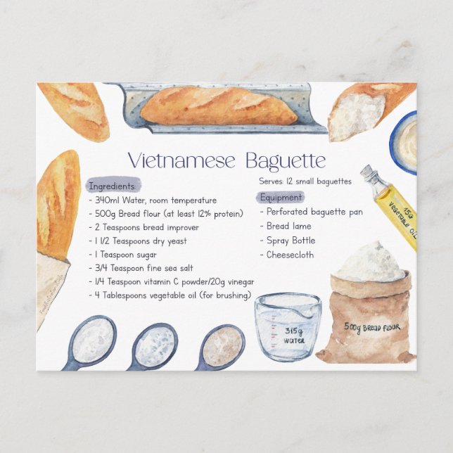 Vietnamese Baguette Recipe Postcard (Front)