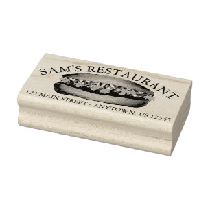 Vietnamese Banh Mi Sandwich Restaurant Address Rubber Stamp