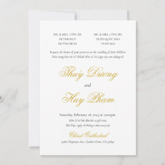 Vietnamese Bilingual Invitation in Script