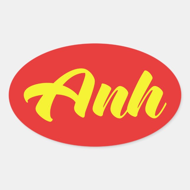 Vietnamese Brother - Anh ~ Tiếng Việt Language Oval Sticker (Front)