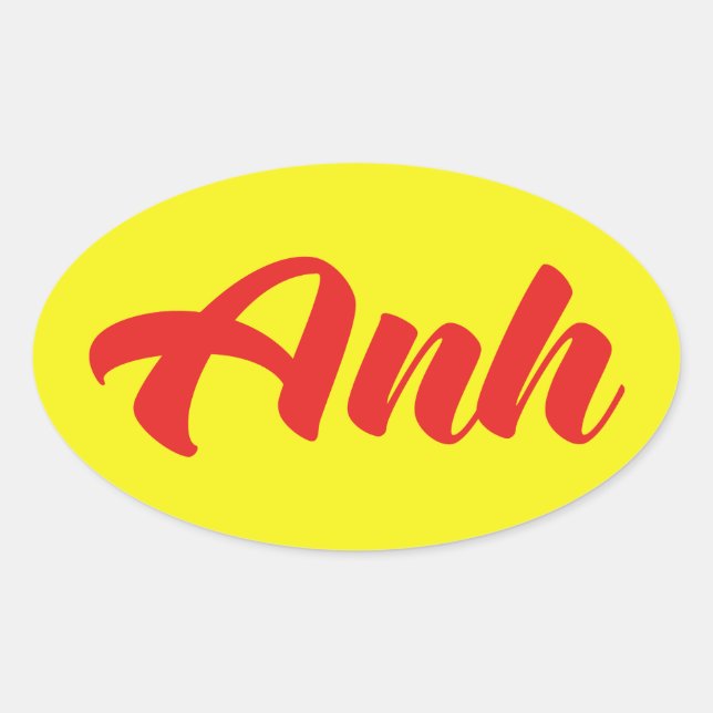 Vietnamese Brother - Anh ~ Tiếng Việt Language Oval Sticker (Front)