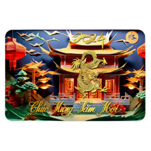 Vietnamese Dragon New Year 2024 Temple FlexM Magnet