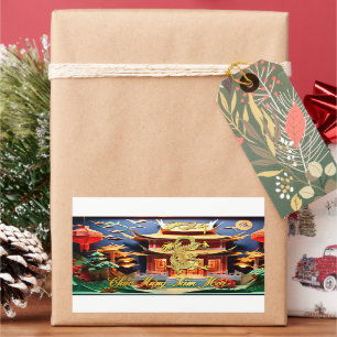 Vietnamese Dragon New Year 2024 Temple RS Rectangular Sticker