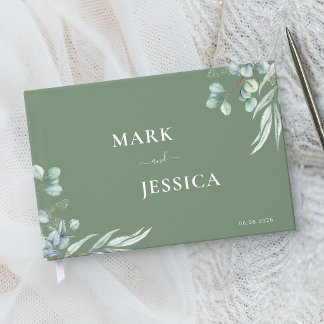 Vietnamese Eucalyptus Song Hy Wedding Guest Book