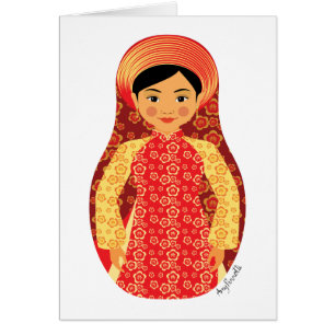 Vietnamese Fire Matryoshka Card