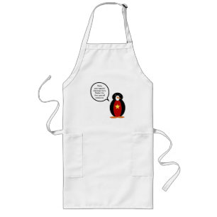 Vietnamese Flag Talking Ms. Penguin Long Apron