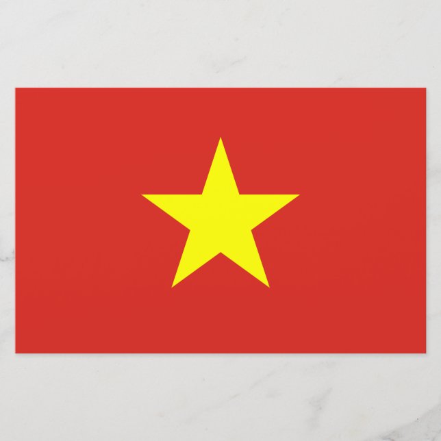Vietnamese Flag (Vietnam) Stationery (Front)
